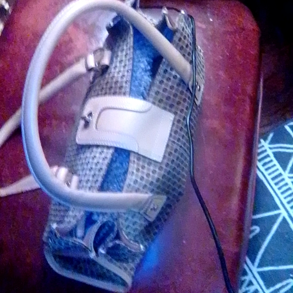 Leather Handbag Nine West mixed canvas and leather